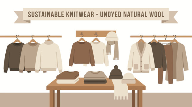 Sustainable Knitwear Collection Featuring Undyed Natural Wool