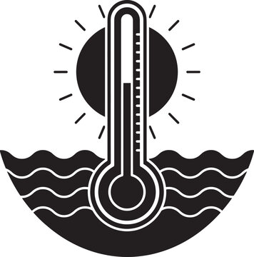 Temperature rise vector illustration isolated on transparent background climate change hot weather global warming earth day environmental problem.