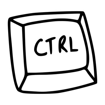 ctrl keyboard button doodle outline graphic icon