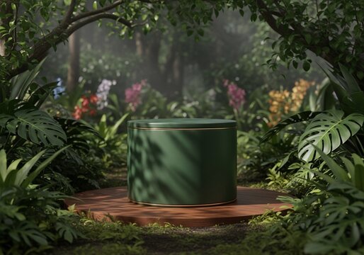 Emerald Enclave: Verdant Pedestal in Bloom