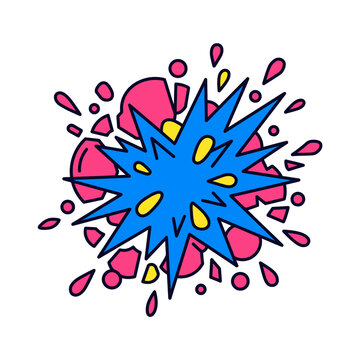 Explosion Comic Style Graphic Element. Dynamic Blast, Burst, Pop Art Design.