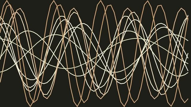 Abstract geometric wave lines on dark background