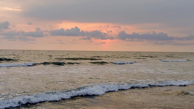 Panoramic morning view of Kerala Beach