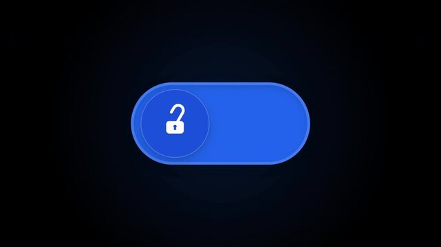 Blue Toggle Switch with Lock Icon Security Button