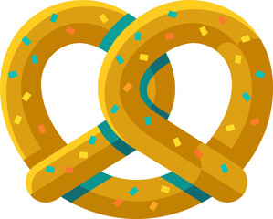 Naklejka premium Soft Pretzel Modern Flat Vector Illustration Isolated on White Background
