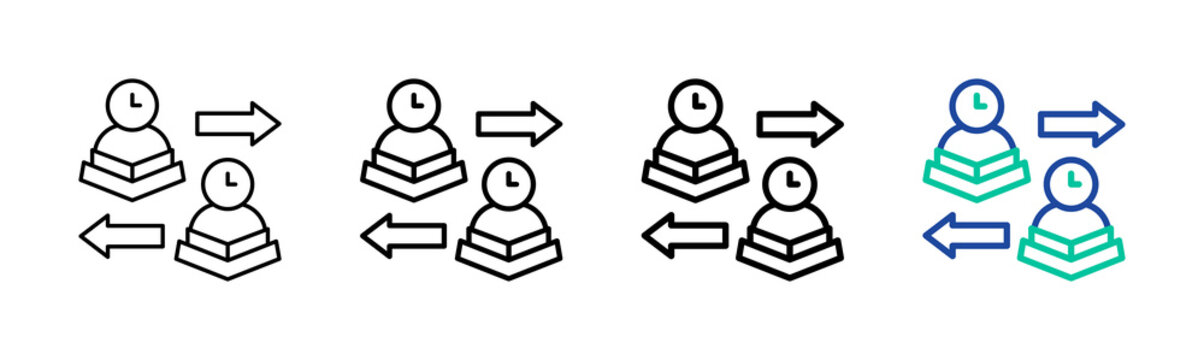 Asynchronous Learning Icon Collection Different Style Outline