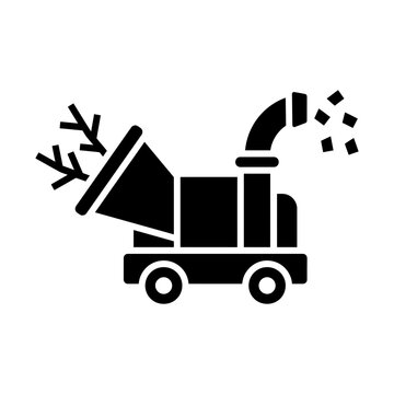 wood chipper processing branch machine glyph icon