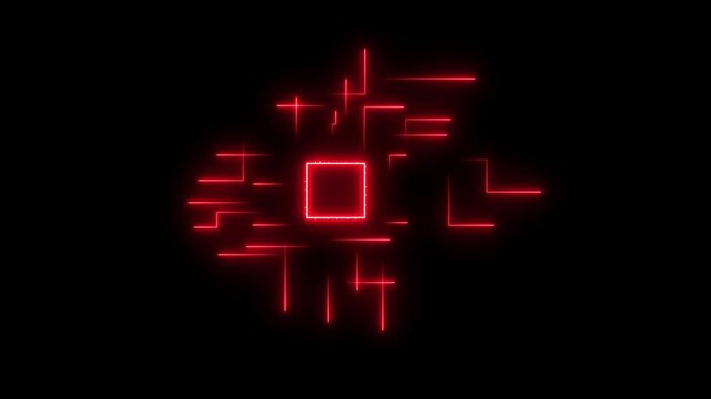 Futuristic System Chip Animation with Digital Circuit Network for AI Computing Technology Processor Data Processing and Smart Electronics Platform