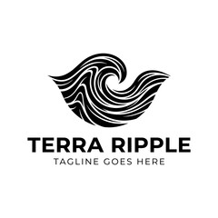 Fototapeta premium Flowing water symbol for marine activities or spa branding.