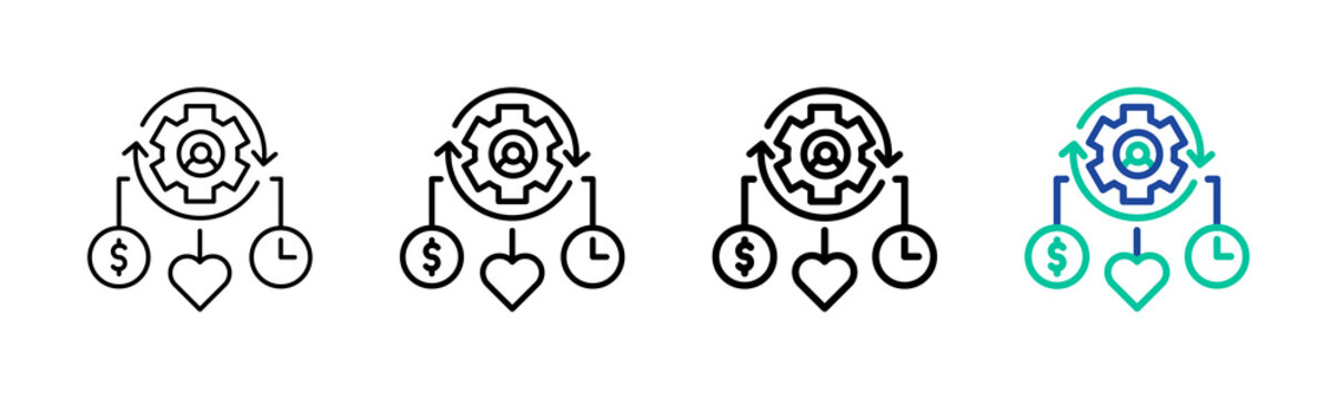Resource Utilization Icon Collection Different Style Outline