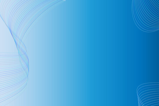 Abstract blue gradient background with wavy lines.
