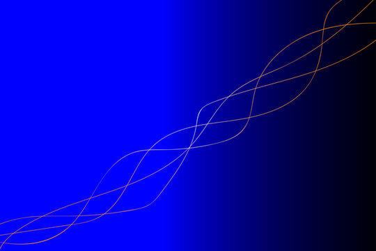 Abstract blue gradient background with wavy lines.
