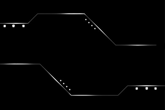 Futuristic glowing white lines on black background.
