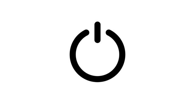 Simple power off / on button icon animation.