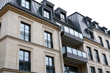 Obraz premium Exterior renovation of old apartment house