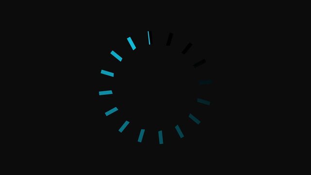 Minimal loading spinner with segmented circular animation. 4k animation