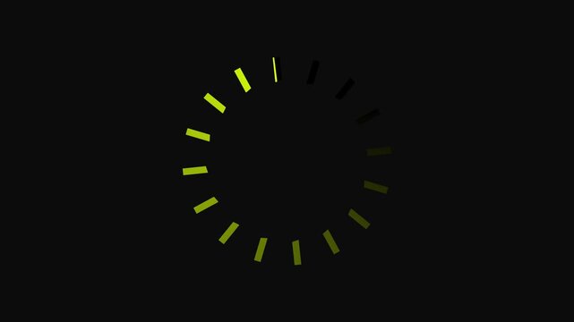 Minimal loading spinner with segmented circular animation. 4k animation