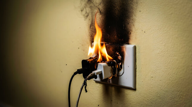 Close-up of a lit candle on a black metal stand against a beige wall flame