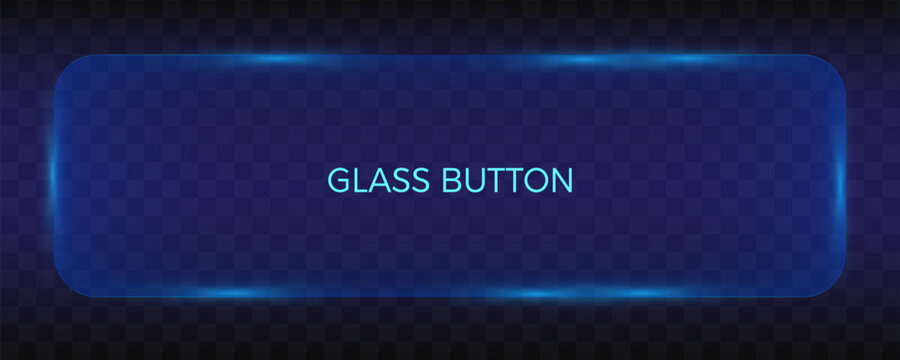  Transparent glass UI kit featuring 3D buttons with neon glow. Futuristic interface elements include search bars, frames, and holographic design components.