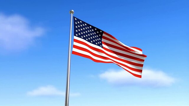 american flag waving in the wind