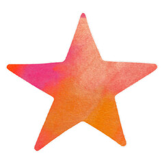 Hand Drawn Star with Colorful Watercolor Texture © Graphic Journey
