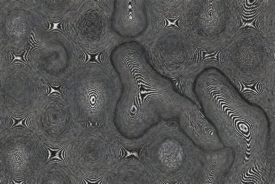 Abstract black and white wavy concentric line texture background
