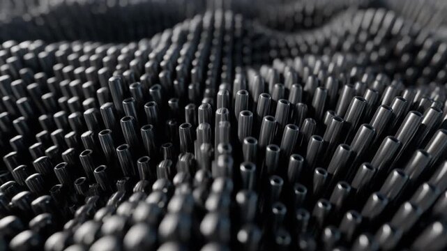 Macro push in shot of carbon nanotube lattice expanding in slow motion
