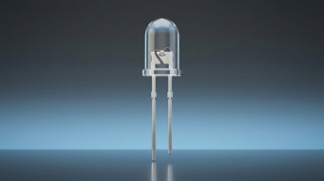LED diode 3D render semiconductor light emitting component for electronic indicators display systems and visual signaling equipment