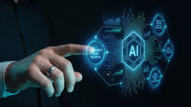 Artificial Intelligence Interface for Automated Team Building and Corporate Data Processing for Human Resources Technology and Machine Learning Solutions