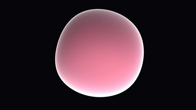 Abstract glowing amorphous shape animation with subtle pink and purple gradients, digitally rendered on a deep black background, creating a minimalist and futuristic visual effect.