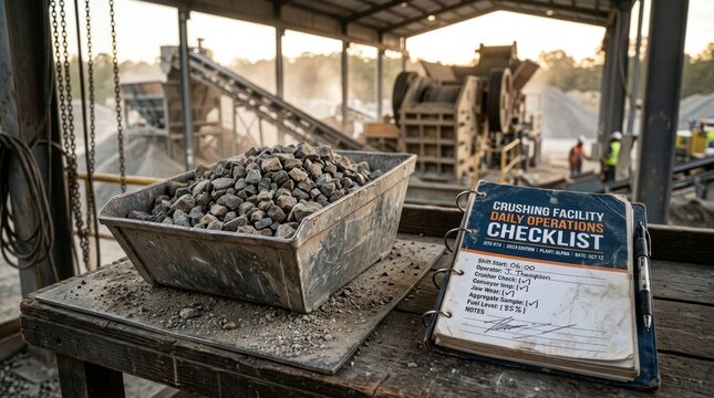 Construction material processing industry work site
