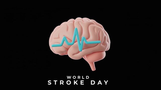 World Stroke Day Promoting Stroke Prevention Awareness and Fast Emergency Response. Animation Video.