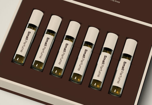 Mini Perfume Packaging Set Mockup