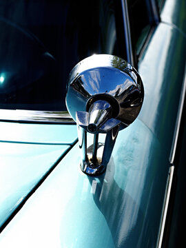 Green Vintage car sideview mirror