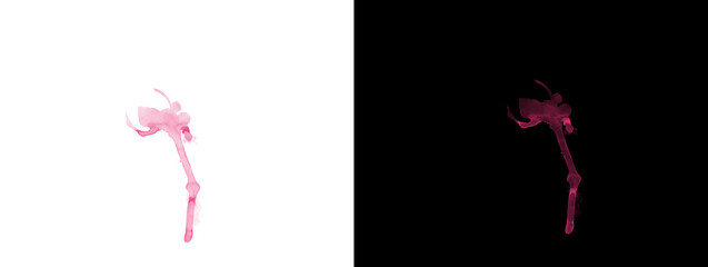 Obraz premium Pink Neon Particle Abstract Vertical Splash on White and Black Backgrounds