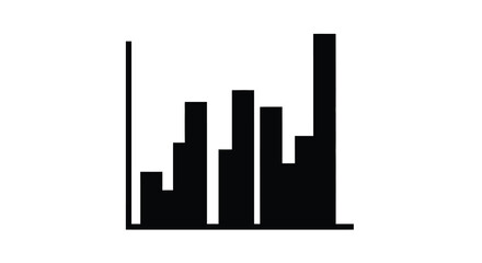 Obraz premium Bar graph silhouette on a white background simple data visualization