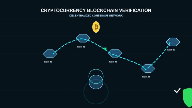 Cryptocurrency Blockchain Transaction Verification Network Animation