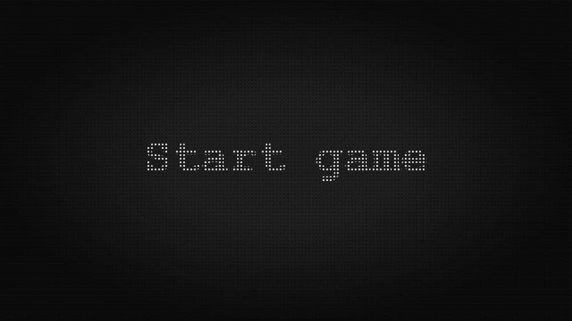 Retro Pixel Art Loading Screen with Text Typing Out Start Game Animation.