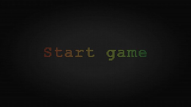 Pixel Art Start Game Screen Animation with Retro Text Transition Effects.