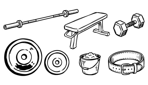 Weightlifting doodle collection
