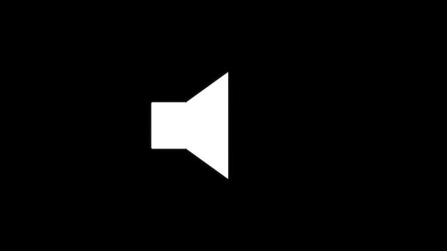 Volume level indicator icon animation cycling from high to mute and low volume.