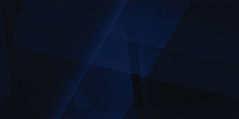 Obraz premium Black dark navy blue silver abstract pattern background. Geometric shape. Line triangle angle fold polygon diamond 3D. Color gradient ombre. Rough grain noise