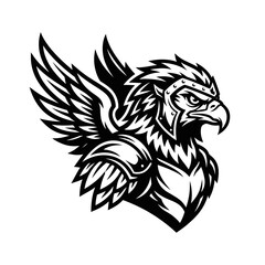 Fototapeta premium Armored eagle warrior mascot logo design