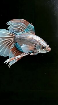 orange and blue Betta fish swimming