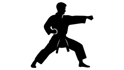 Martial Arts Karate Silhouette Fighter Action Pose Graphic Design © rijalul_rokhima
