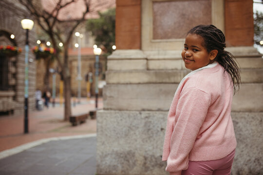Young Girl Exploring St Georges Mall in Cape Town City Centre