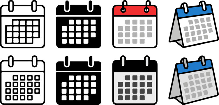 calendar icons set