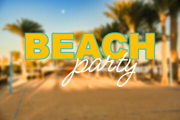 Fototapeta premium Celebrate at a beach party for a birthday with friends and family during the evening sun