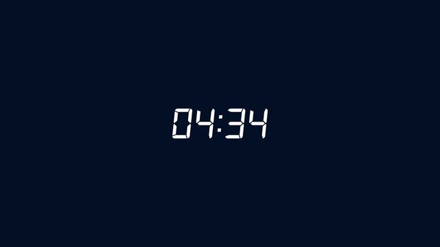 05 minute countdown.5 minutes displays a timer counting down minutes and seconds.Five minute counting down minute and second, clock timer.
