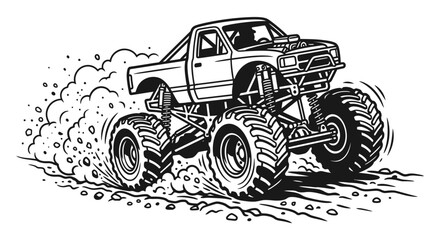 Monster Truck Burnout Vector Illustration © Suris